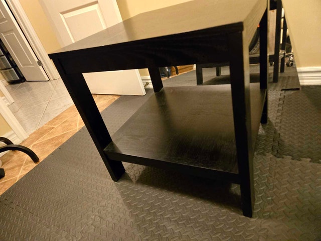 Black Wooden Side/End Table with Shelf - photo 3