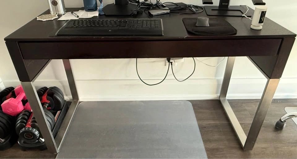 Oak wood desk with storage drawers - photo 2