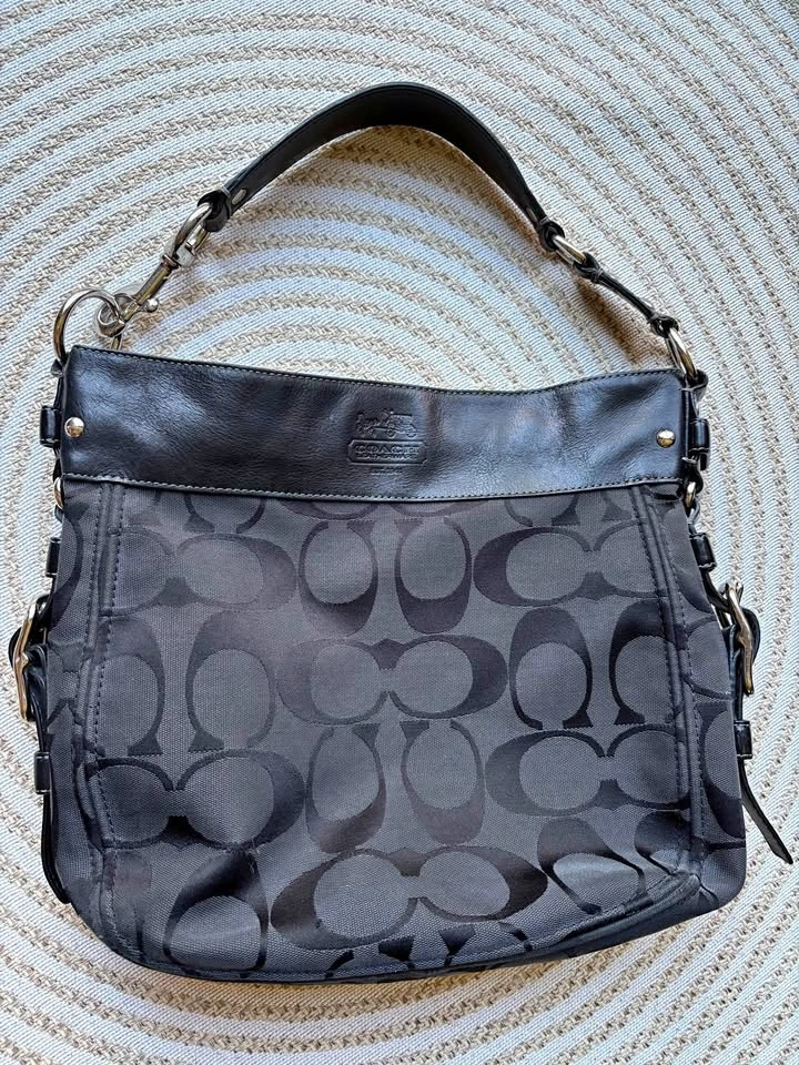 Coach Vintage Y2K Signature Zoe Large Hobo Bag Black