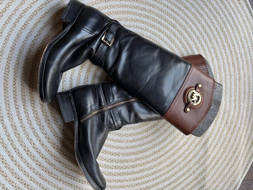 Michael Kors Black and Brown Riding Boots size 7.5 - photo 2