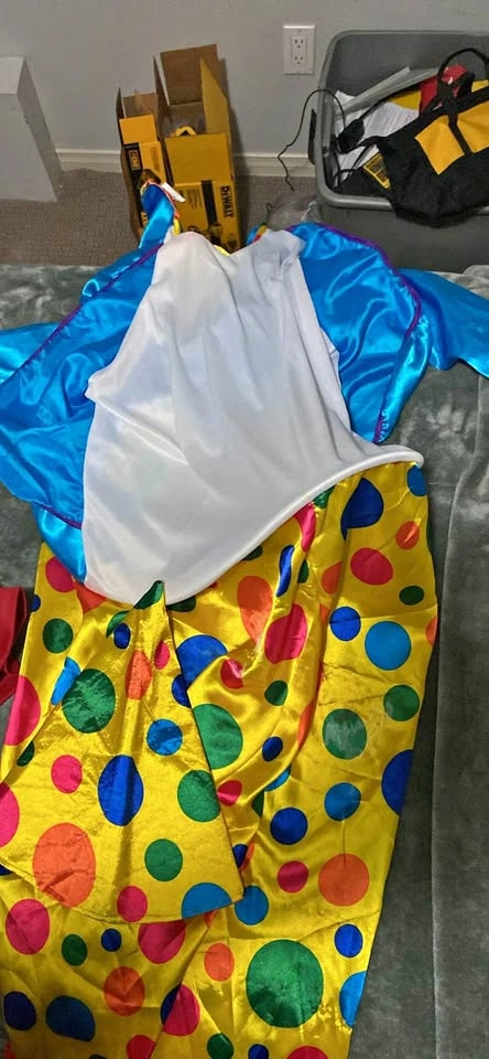 Adult clown suit with matching hat