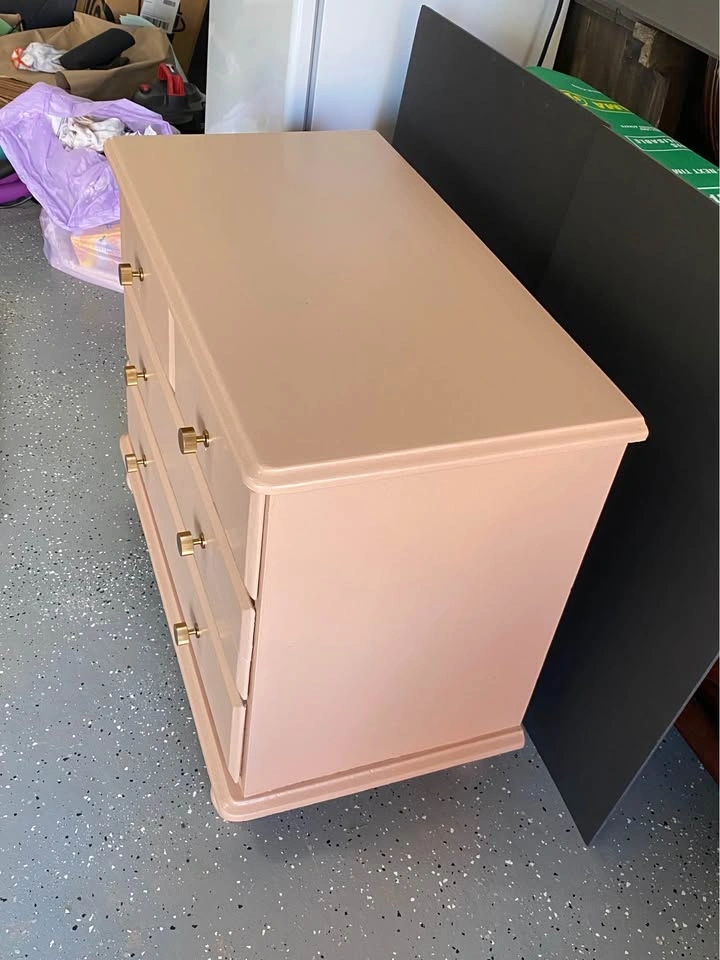 Refinished Blush Pink Dresser with Gold Knobs - Boho / Nursery D - photo 3