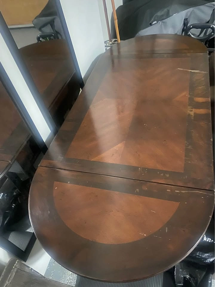 Dark Wood Drop-Leaf Sofa Table with Drawer - photo 3