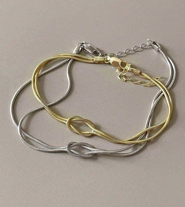 Minimalist Knot Bracelet – Gold & Silver