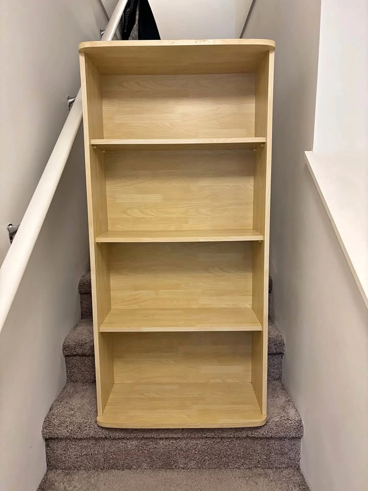 4-Tier Wooden Bookshelf – Clean & Sturdy