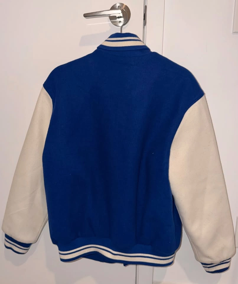 Zara Varsity Jacket, Small, Royal Blue and Cream - photo 2