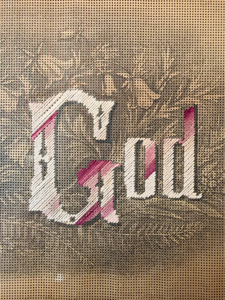 Antique Victorian Trust in God Paper Embroidery Sampler - photo 3