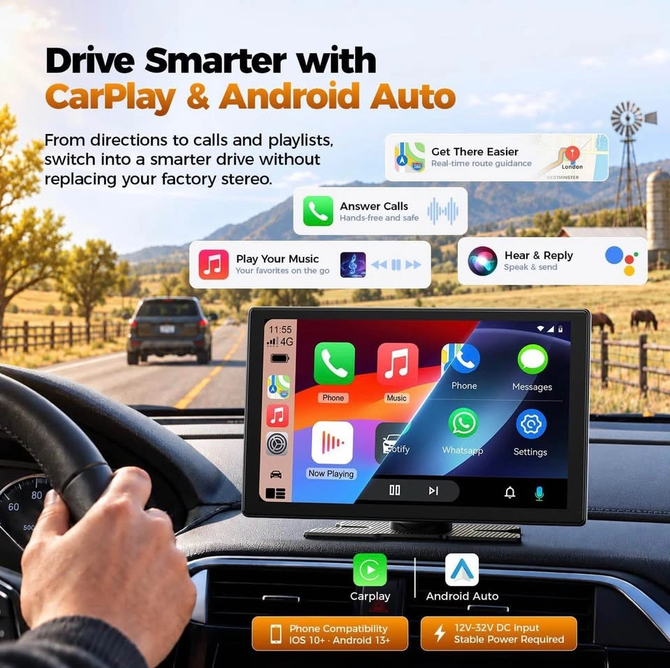 9" Wireless CarPlay and Android Auto Screen with Streaming App - photo 3