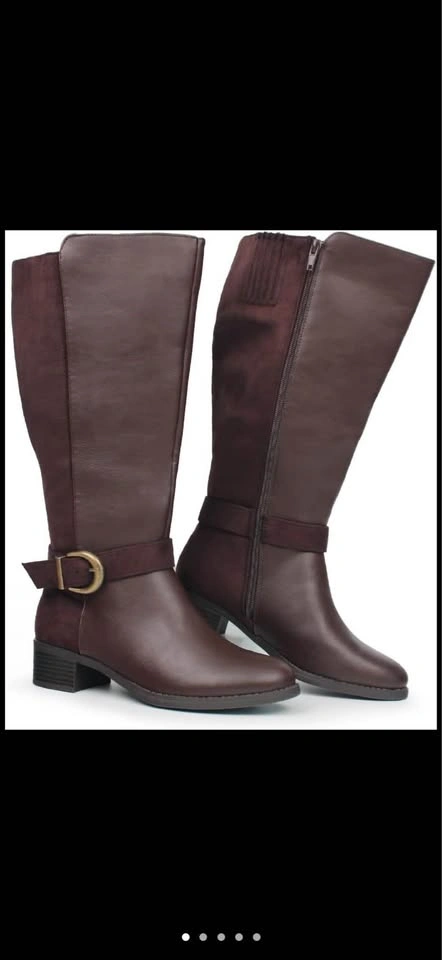 HAWKWELL Women's Wide Calf Knee-High Boots Brown Size 8 - photo 2