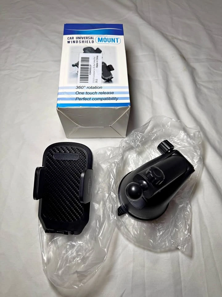 Car Suction Cup Phone Holder, 360° Rotation Anti-Shake Mount