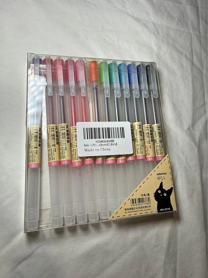 12 PCS 0.5mm Fine Tip Japanese Color Gel Pens