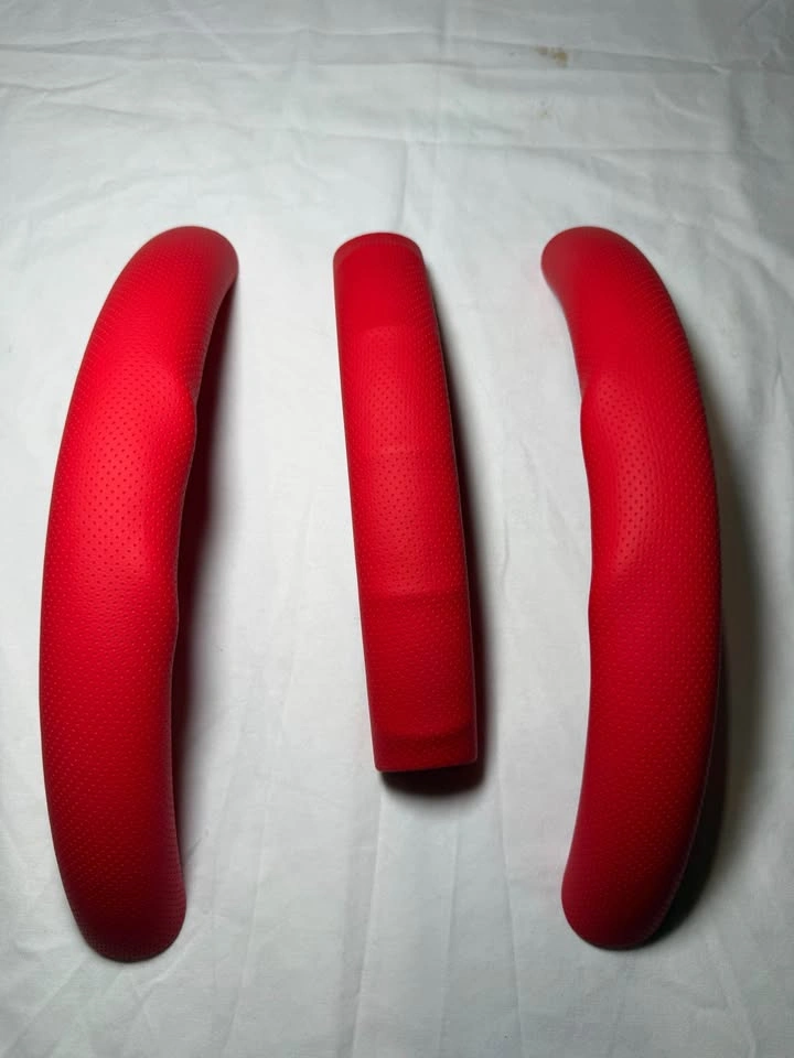 Car Steering Wheel Cover RED, 3PCS/Set Nappa Leather - photo 3