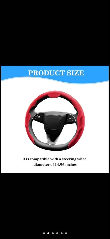 Car Steering Wheel Cover RED, 3PCS/Set Nappa Leather - photo 5