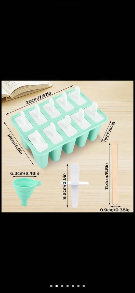10-Cavity Popsicle Molds Maker Kit with Sticks and Brush - photo 5