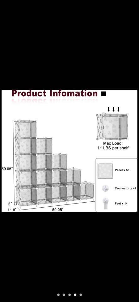 UNKU 15 CUBE STORAGE ORGANIZER, CLOSET ORGANIZER SHELF - photo 5