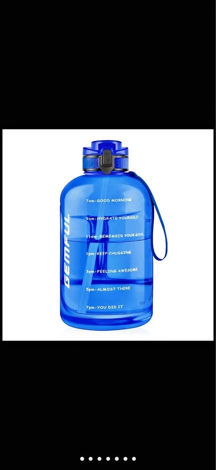Motivational Water Bottle with Time Marker Straw 3L