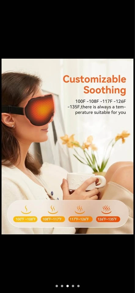 Heated Eye Mask for Dry Eye Relief, Cordless Warm Compress - photo 5