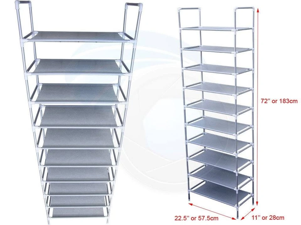 10 Tiers 30 Pair Shoe Rack Shelf Closet Holder Organizer - photo 3