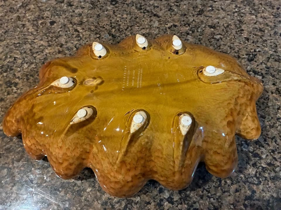 Pottery Barn Fall Harvest Leaf Ceramic Serving Platter - photo 2