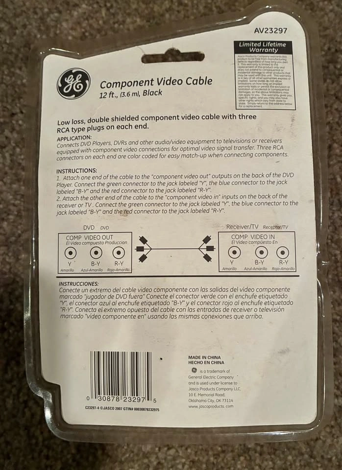 GE 12 ft. Component Video Cable - photo 2