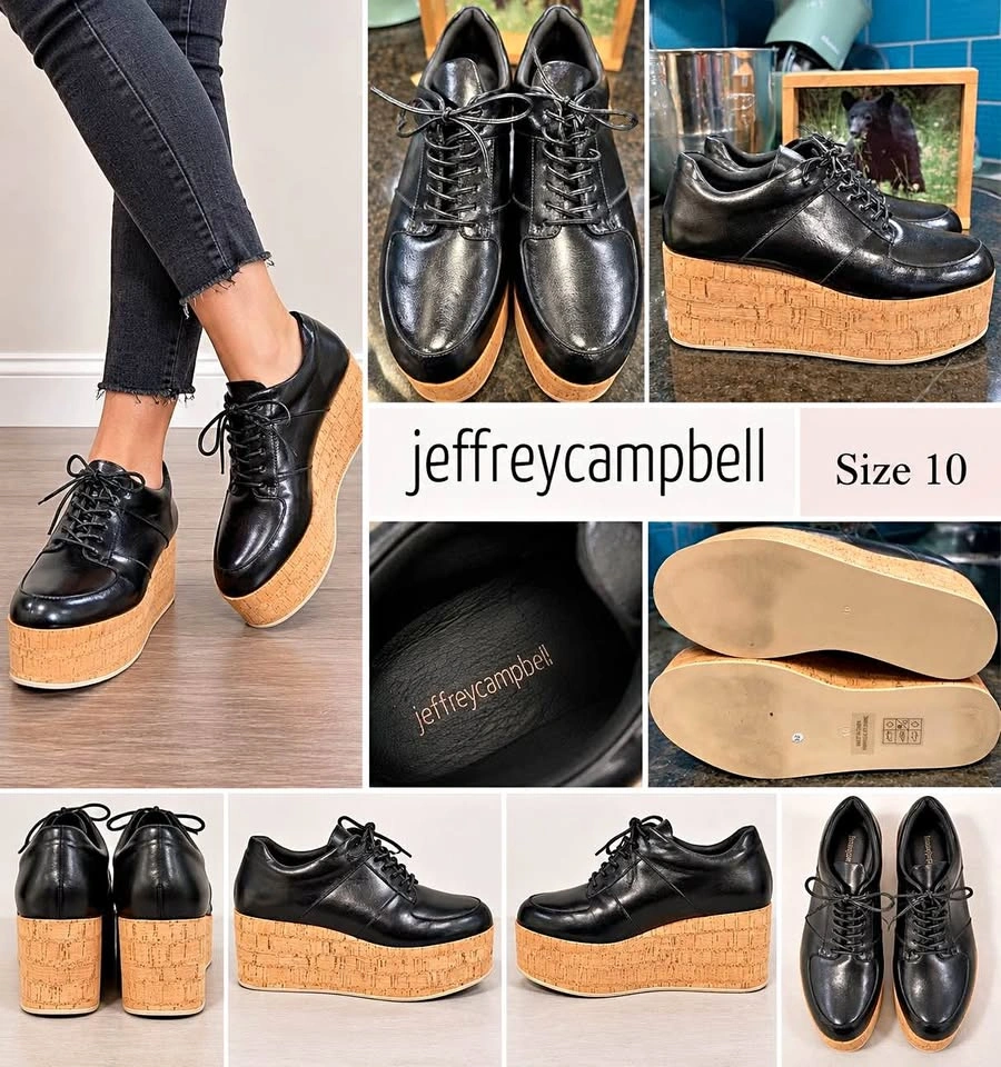 Jeffrey Campbell Size 10 Cork Platform Oxfords