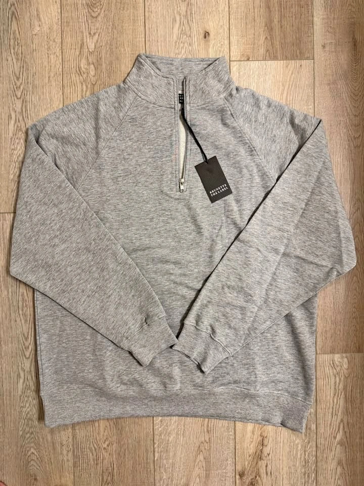 Brunette the Label Not Your Boyfriend’s Half Zip – Grey, M/L