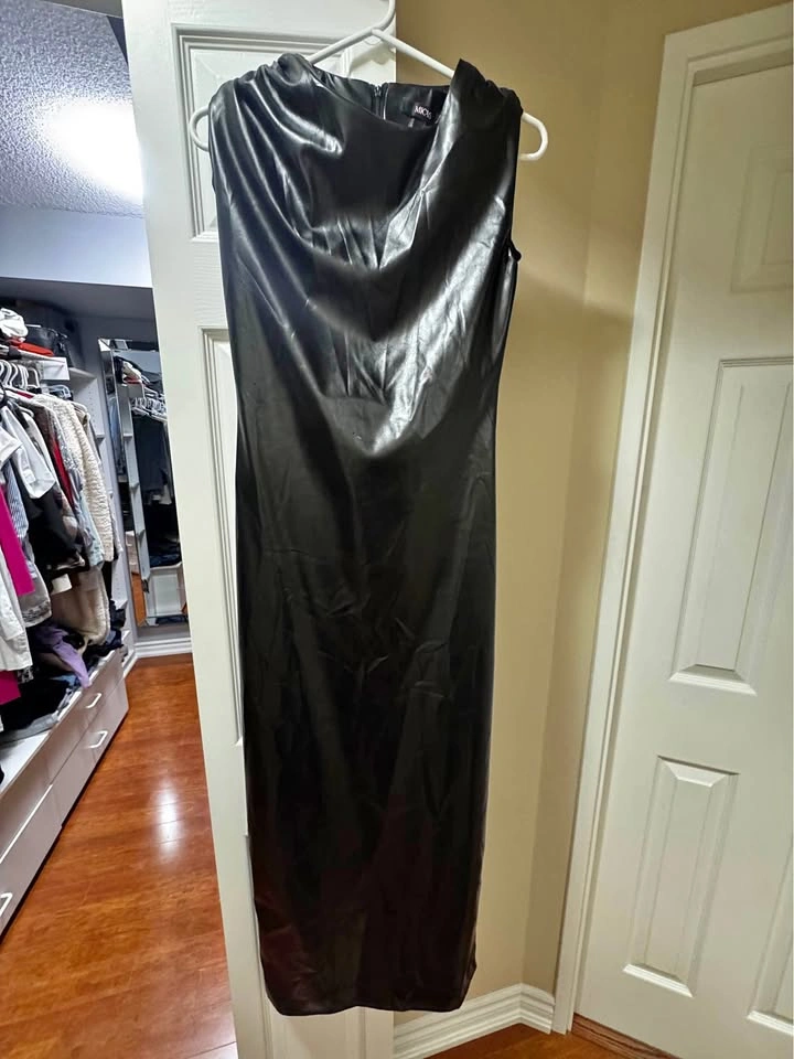 Floor length leather dress