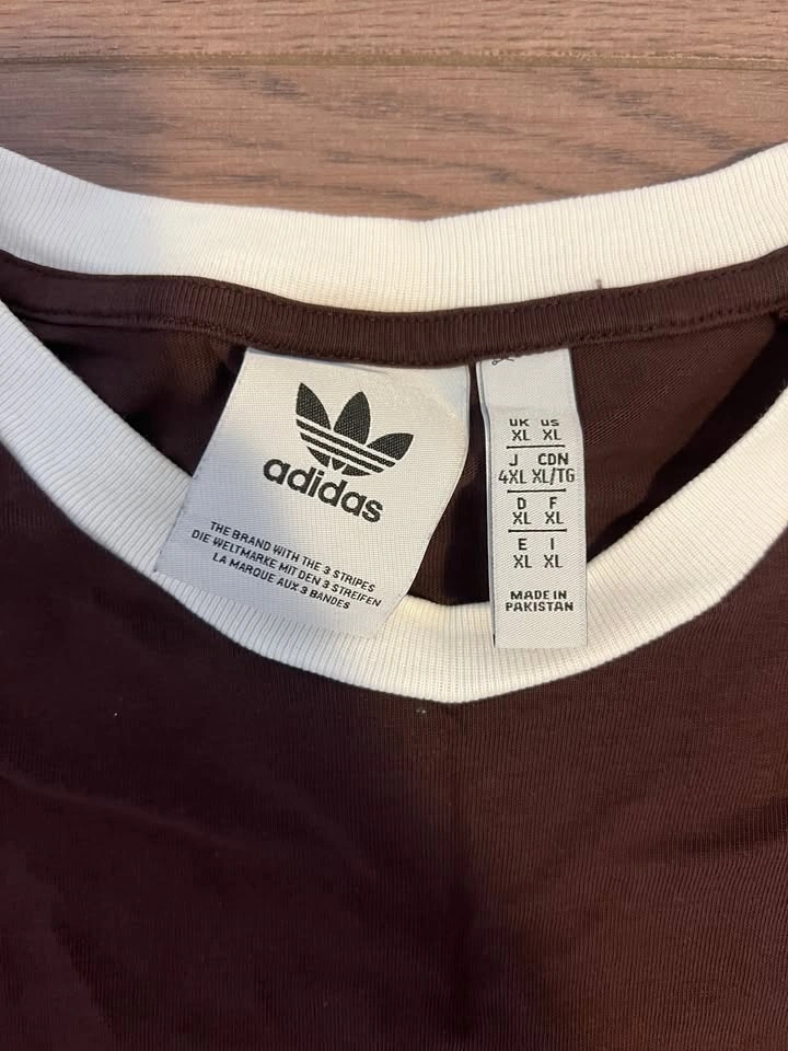 adidas Original Burgundy Red 3 Stripes T Shirt - photo 2