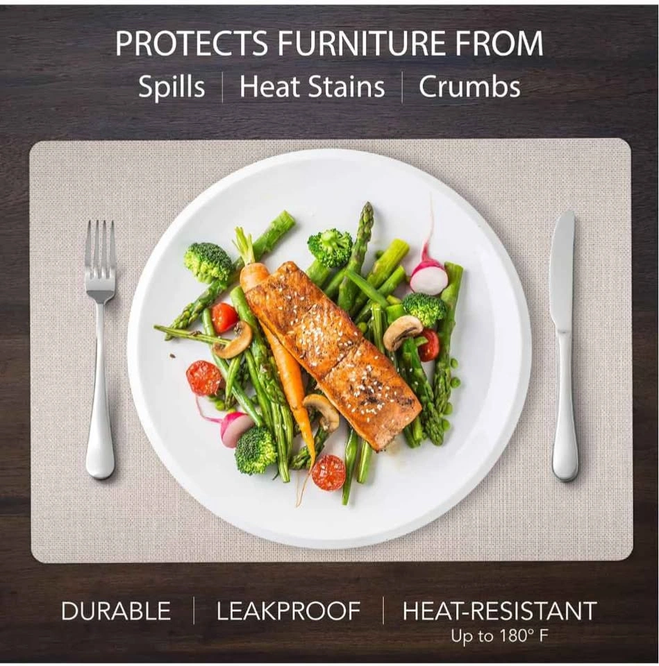 Rectangle Placemats, 6-Piece Set, Oyster, 17"x12" - photo 2