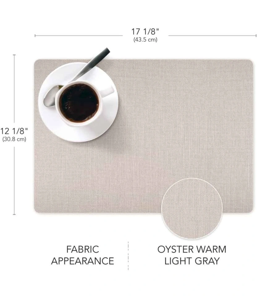 Rectangle Placemats, 6-Piece Set, Oyster, 17"x12" - photo 5