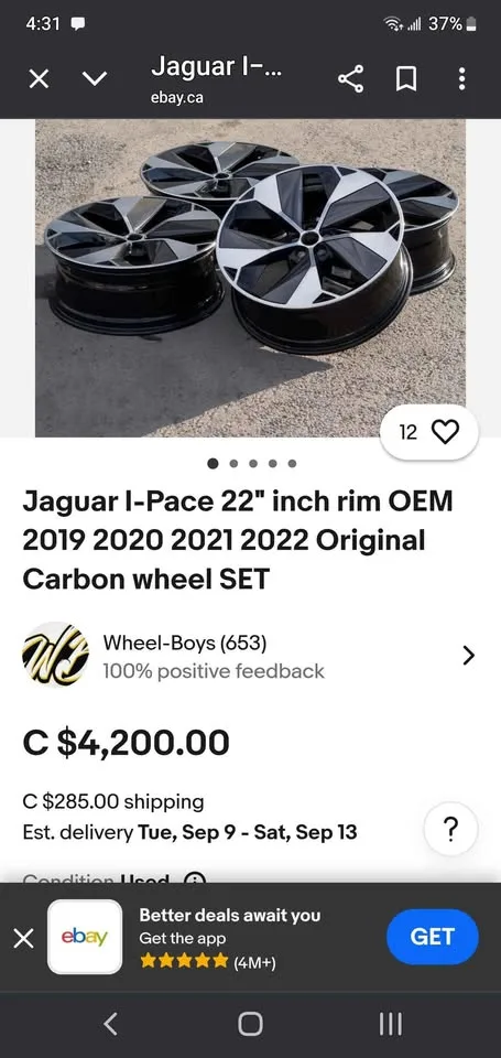 2019 Jaguar OEM 22 Carbon Rims image indicator(7)