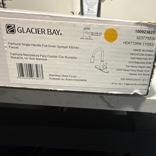 Glacier Bay Fairhurst Pull-Down Kitchen Faucet SS HD67726W
