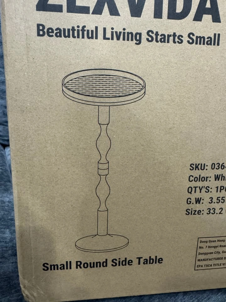 ZEXVIDA Small Round Gold Side Table - photo 5