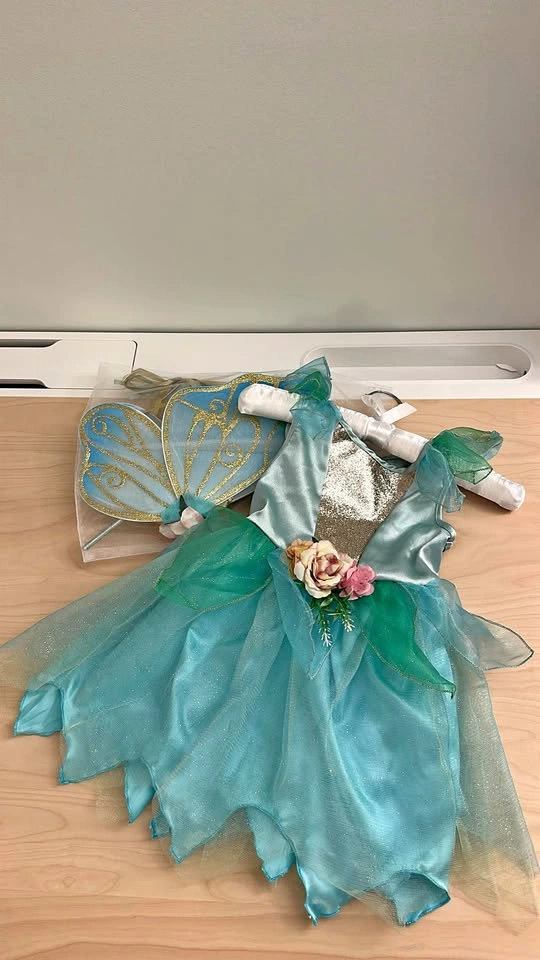 DJDLPARTY Girls Green Fairy Princess Costume Set - Size 4