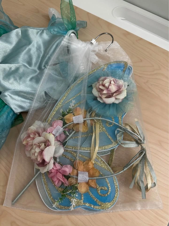 DJDLPARTY Girls Green Fairy Princess Costume Set - Size 4 - photo 3