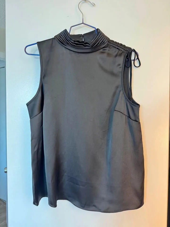 vintage satin mock neck tank