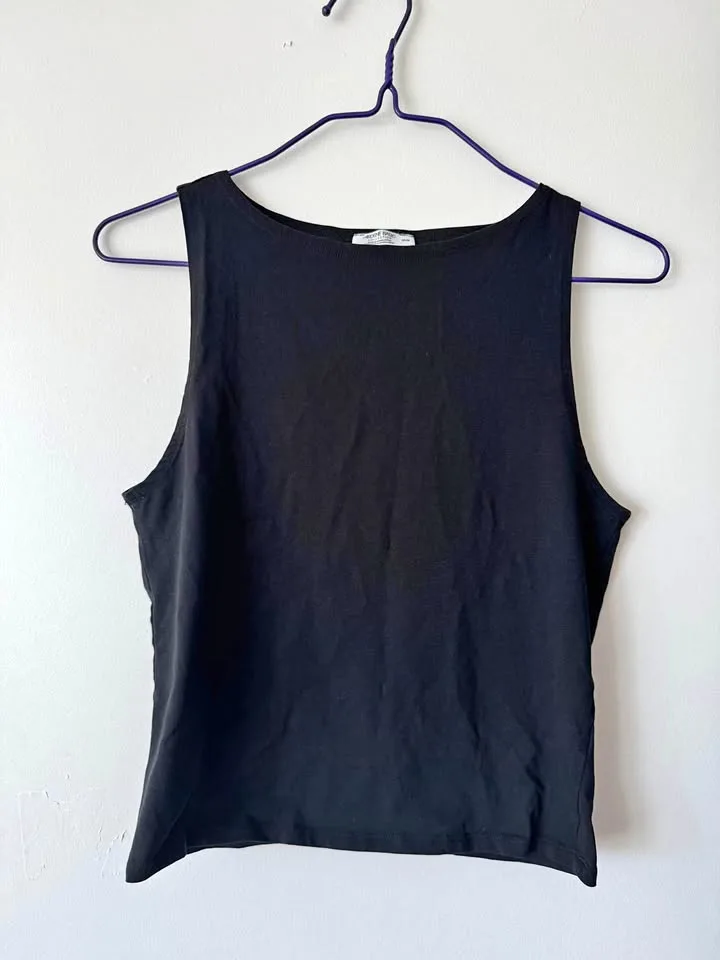 black boat neck tank