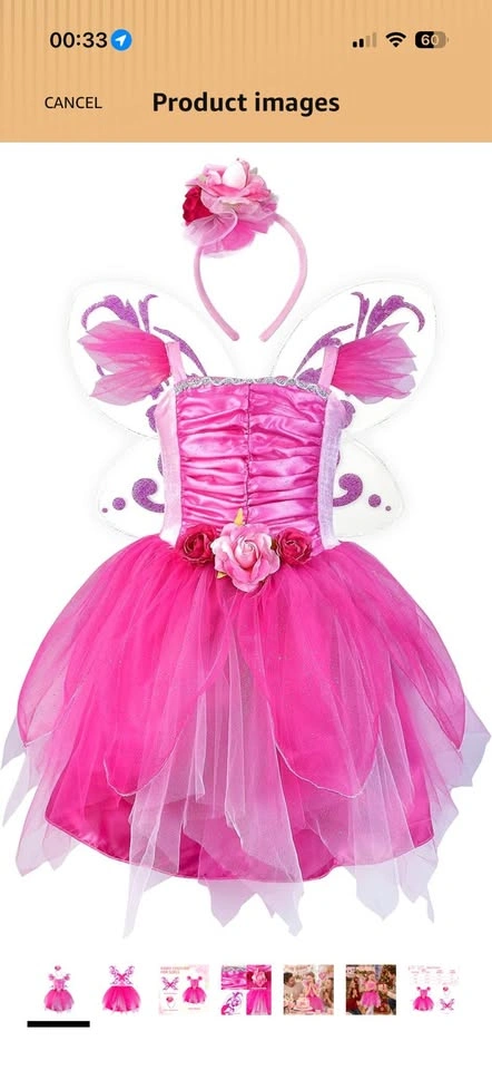 DJDLPARTY Girls Pink Fairy Princess Costume - photo 3