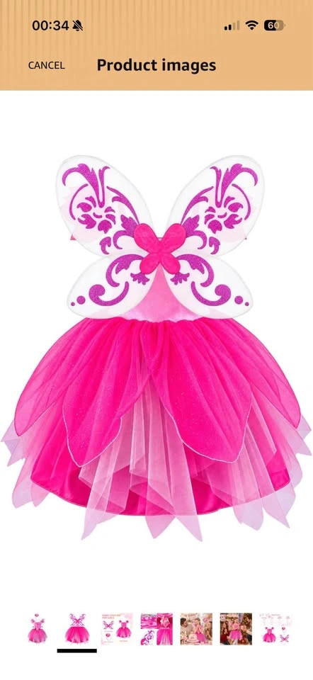 DJDLPARTY Girls Pink Fairy Princess Costume - photo 4