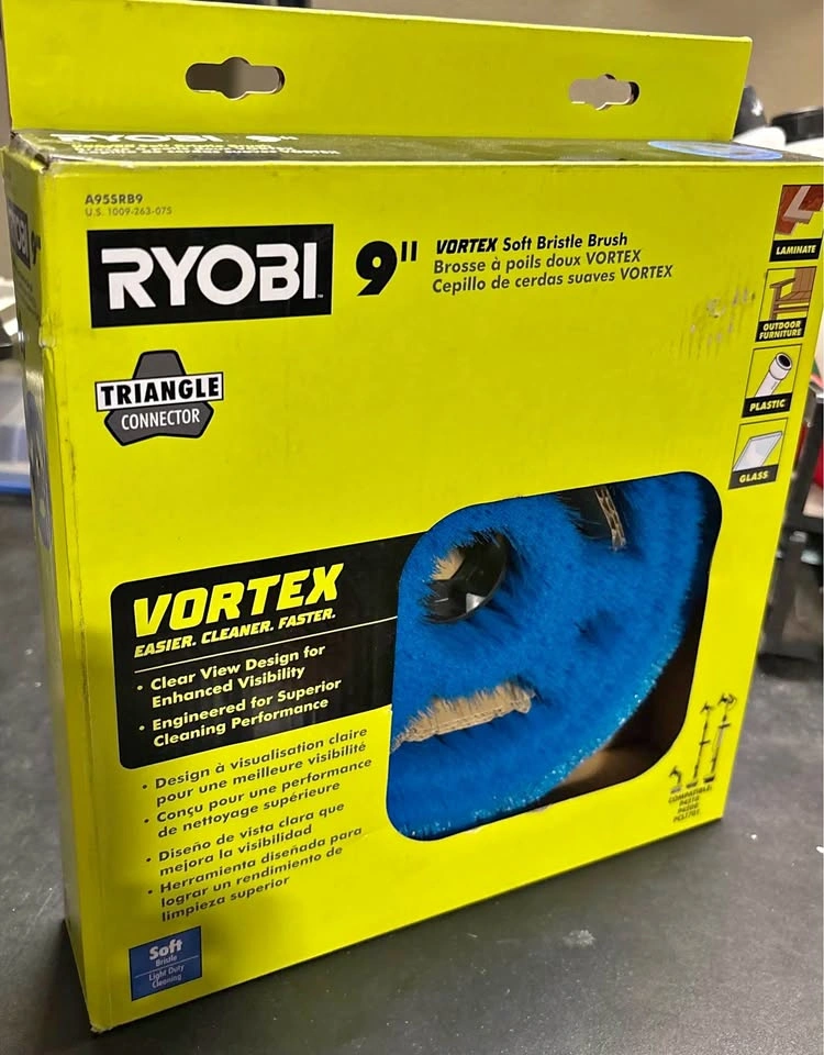 RYOBI 9" VORTEX Soft Bristle Brush
