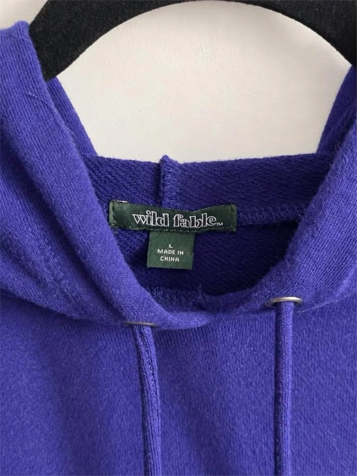Purple Cropped Hoodie – Wild Fable – Size Large - photo 2