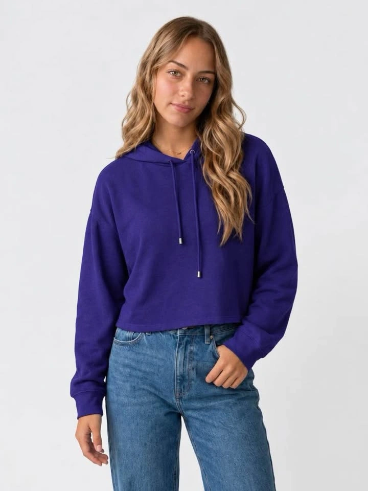 Purple Cropped Hoodie – Wild Fable – Size Large - photo 3