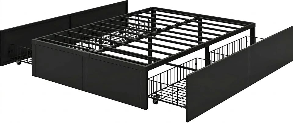 Double Bed Frames Full Size with 4 Storage Drawers
