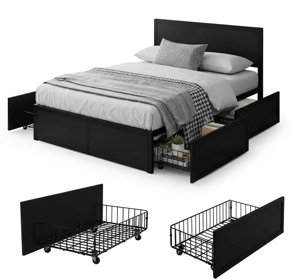 Double Bed Frames Full Size with 4 Storage Drawers - photo 3