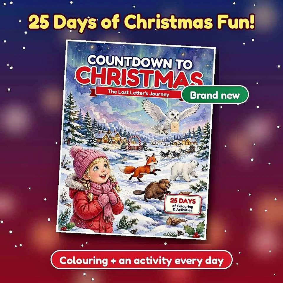 Brand New - Christmas Countdown Colouring & Activity Book