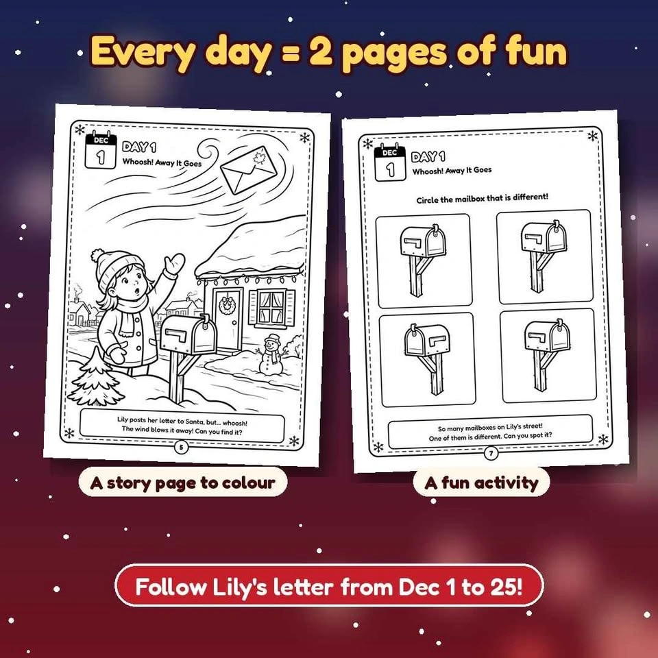 Brand New - Christmas Countdown Colouring & Activity Book - photo 2