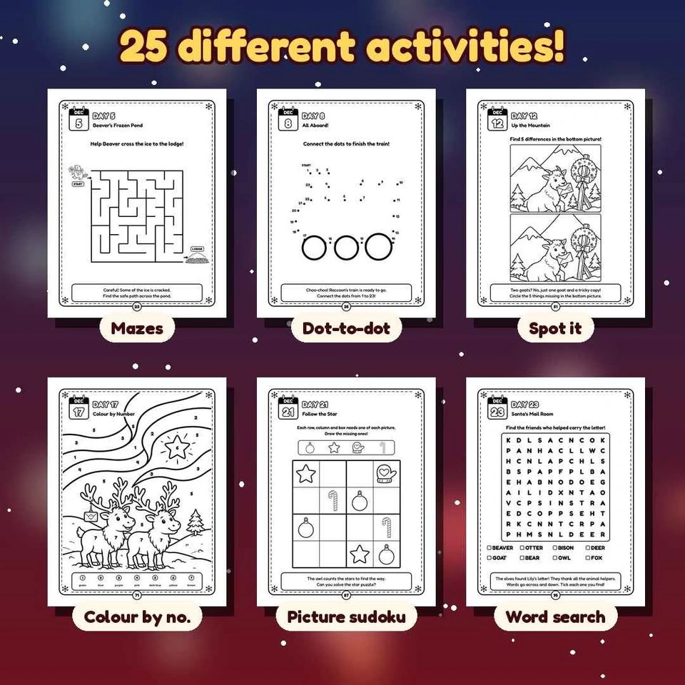 Brand New - Christmas Countdown Colouring & Activity Book - photo 3