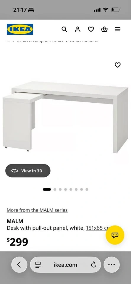 IKEA malm desk with pullout