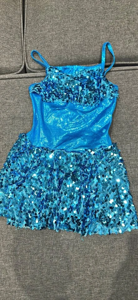 Blue Sequined Dance Costume Leotard