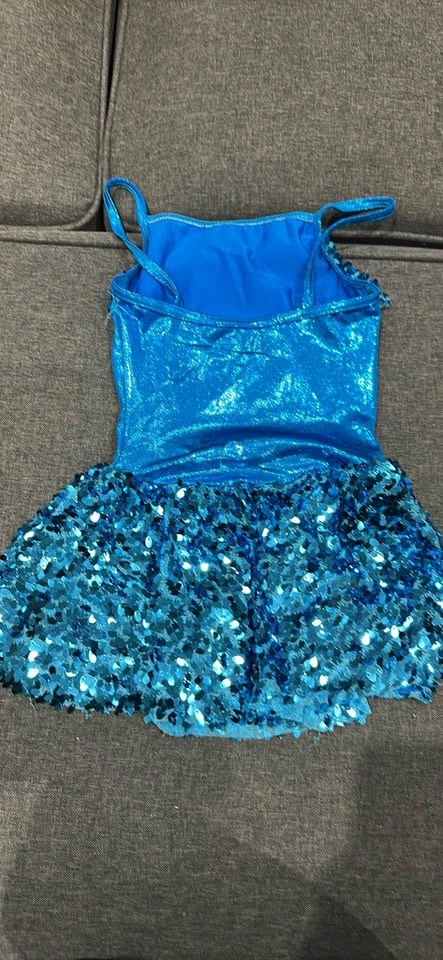 Blue Sequined Dance Costume Leotard - photo 2